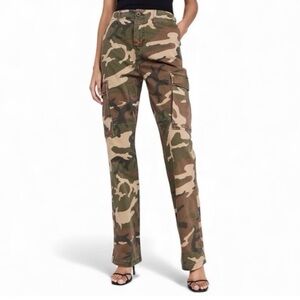 Good American Camo Fatigue Green Cargo‎ Pants Size 6 NWT